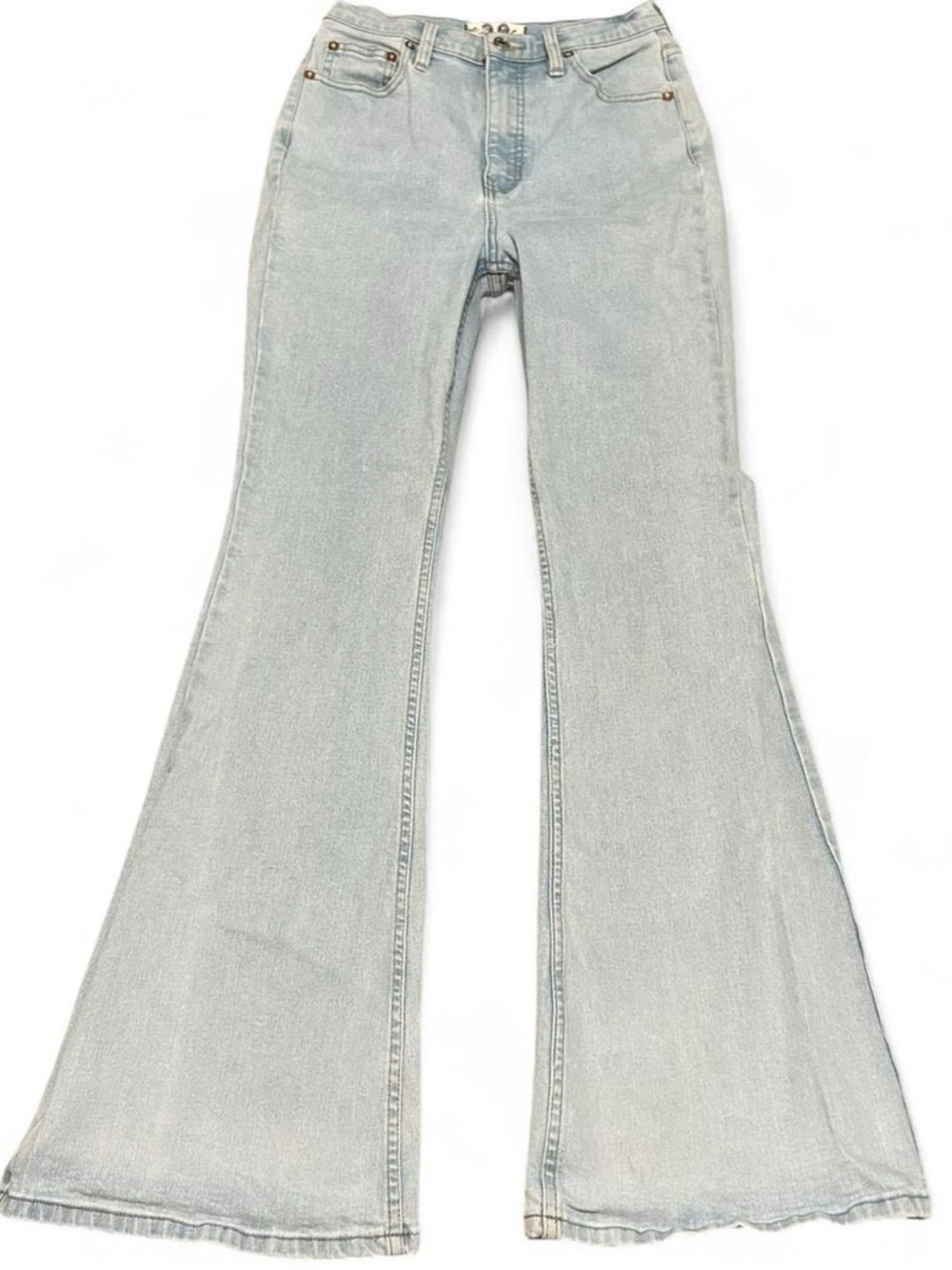 FREE PEOPLE We The Free Curvy Hi-Rise Light Wash Flare Jeans